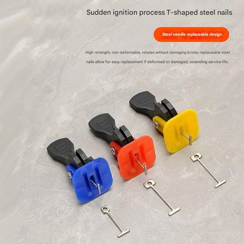 Tile leveling system, adjustable tile leveling tool, press-type tile laying tool, wall tile positioning and leveling clips.
