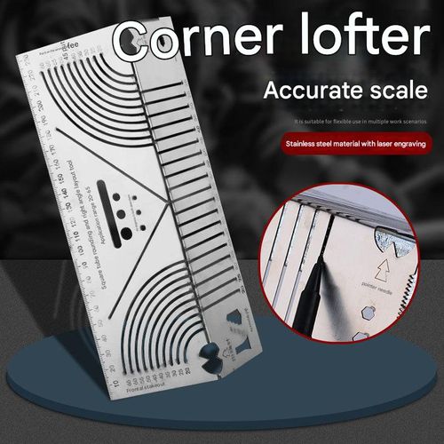 Multifunctional marking tool for square steel with 90-degree rounded corners