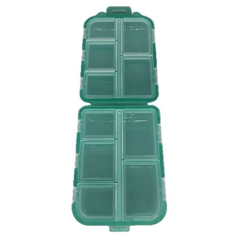 Mini one-week portable 10-grid pill box anytime double-layer tablet pill box plastic storage box