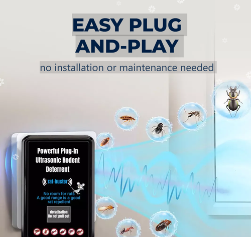 UK-standard ultrasonic rat repellent, a brand new intelligent variable-frequency rodent control device, suitable for homes and commercial premises, effectively eliminating all rats in one go.