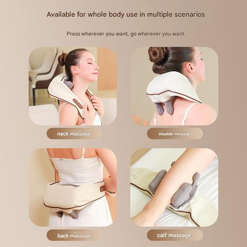 Neck massager with heat therapy, kneading, trapezius muscle massage, and shawl multi-functional electric neck and shoulder massager.