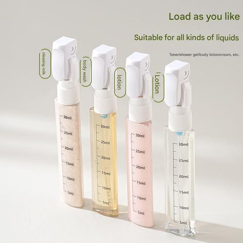 4-in-1 travel-sized bottle for portable shampoo, body care, cosmetics, and hair care products. Travel storage bottle.