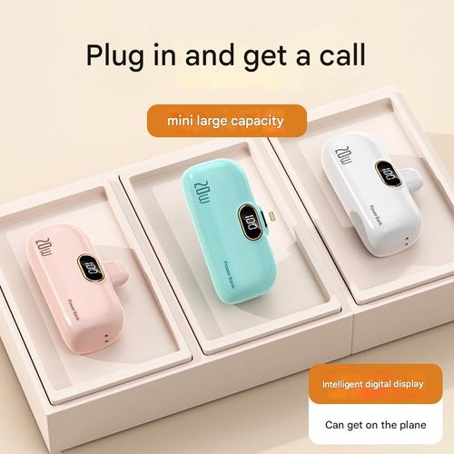 Mini portable capsule power bank with charging port, outdoor mobile phone emergency power supply, gift, 10000mAh, type-C