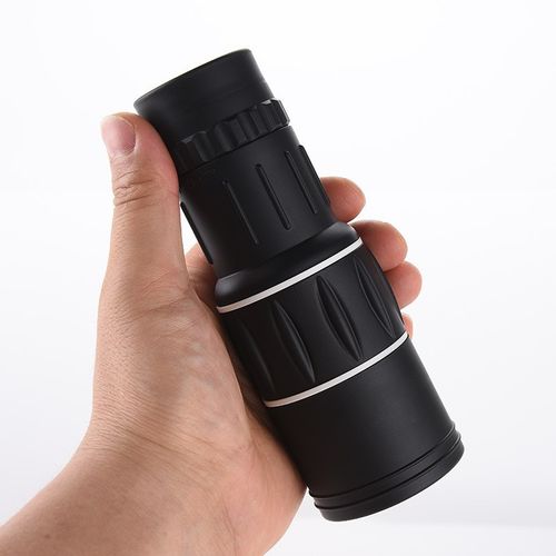 Portable high-magnification monocular telescope with night vision capabilities.  Order now and receive free glass lenses, lanyard, cleaning cloth, carrying case, universal phone clip, and metal extendable tripod (with green coated lenses).