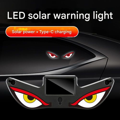 Solar-powered rechargeable warning light, devil eye window decorative light, solar-powered breathing light (Type-C)