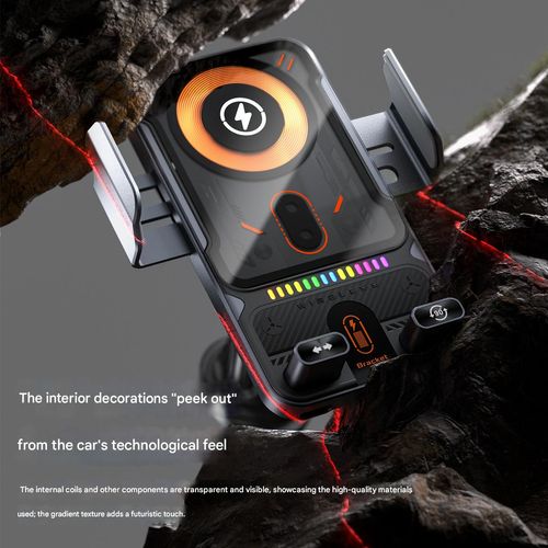 Wireless charging inductive car phone holder, car air vent rotatable electric clamp universal phone holder