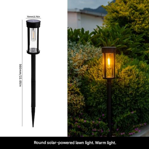 Solar-Powered Lawn Light — Outdoor Courtyard & Garden Ground-Stake Lamp — Waterproof, Home-Use Tungsten-Style Filament Light — Ambient Landscape Lighting