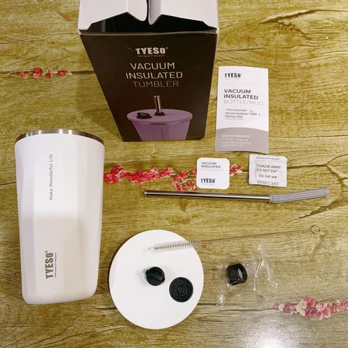 New Taishuo stainless steel coffee cup, insulated travel mug with straw, vacuum-sealed, large capacity water bottle.