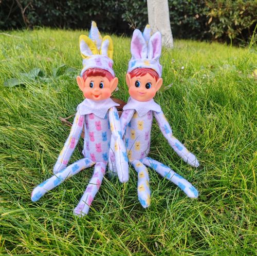 Long-legged Christmas elf doll, festive decoration, vinyl head for boys and girls, bookshelf ornament.