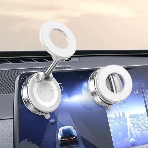 New three-axis car-mounted multi-functional vacuum magnetic holder, foldable and telescopic double-sided phone holder