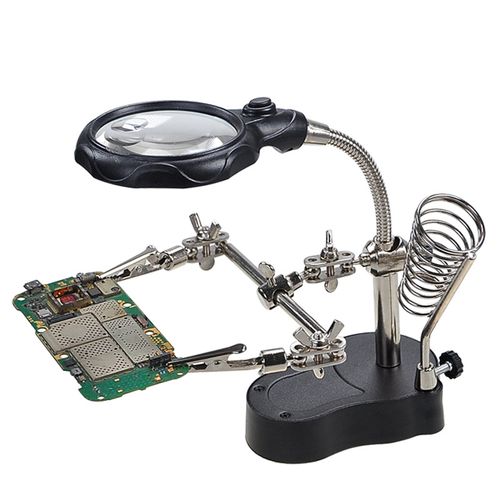 🔍 Adjustable LED Magnifying Glass Soldering Station – Hands-Free Precision Made Easy! 💡