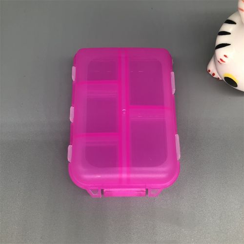 Mini one-week portable 10-grid pill box anytime double-layer tablet pill box plastic storage box