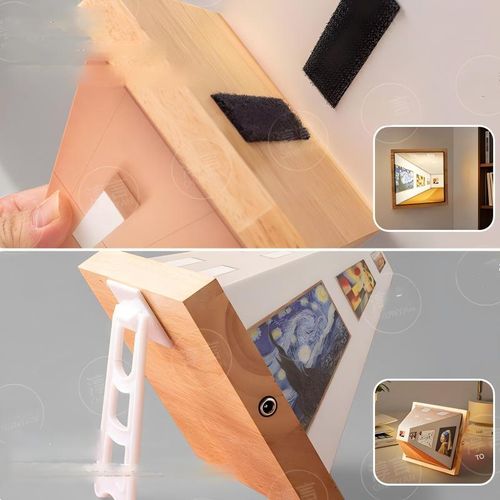 Chunyan 3D Naked-Eye Vision Night Light Living Room Home Luxury Wooden No-Drill Wall Lamp Bedside Ornament Light