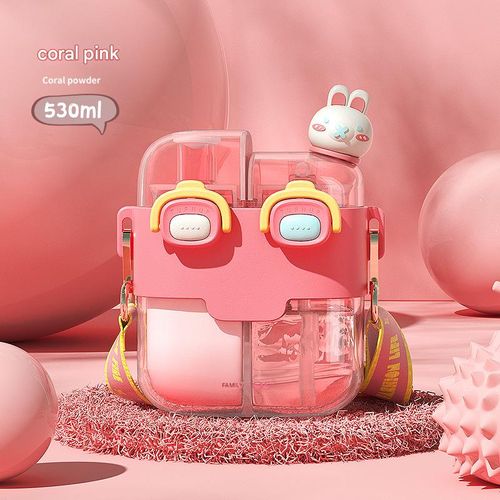 Children's water cup student large capacity portable water bottle with straw plastic cup Children's water cup student large capacity portable water bottle with straw pla