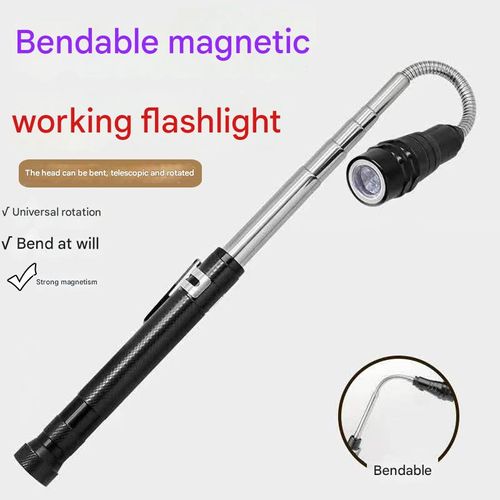 USB charging pickup, strong magnetic magnet for stretching steel pipes and metal hoses, flexible LED multi-functional flashlight
