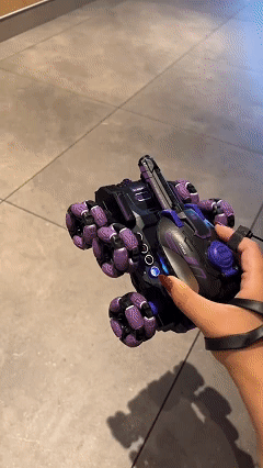 This six-wheeled water-blasting tank vehicle features gesture control and can fire water projectiles.