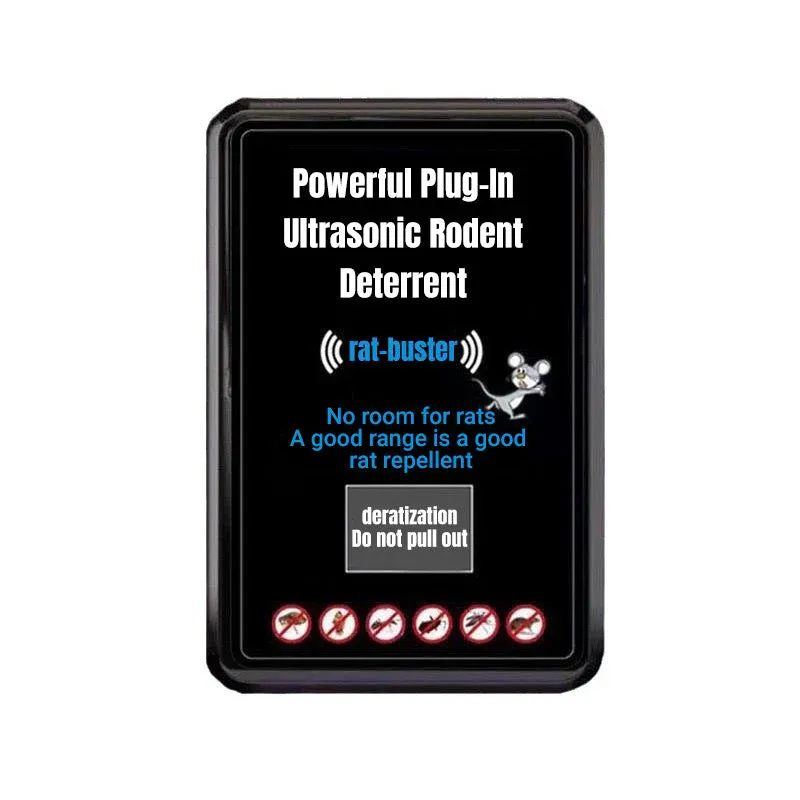 UK-standard ultrasonic rat repellent, a brand new intelligent variable-frequency rodent control device, suitable for homes and commercial premises, effectively eliminating all rats in one go.