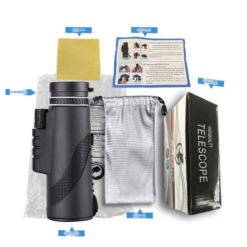 80x100 Monocular Telescope for Adults, Outdoor Use, Concerts, High Magnification, High Definition, Low Light Night Vision Telescope