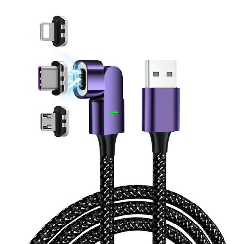 180-degree rotating magnetic charging cable for mobile phones, compatible with Apple, Huawei, and Android phones, PD fast charging cable 60W.