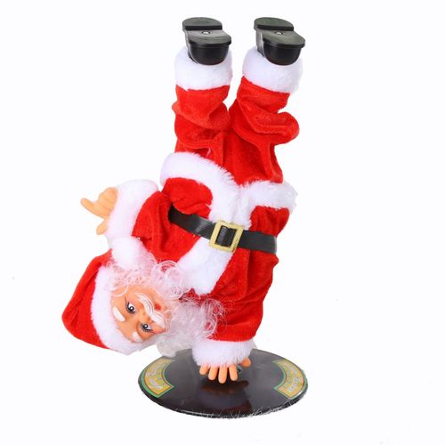 Christmas decorations: Electric upside-down Santa Claus musical dancing doll, a Christmas toy and gift for children.