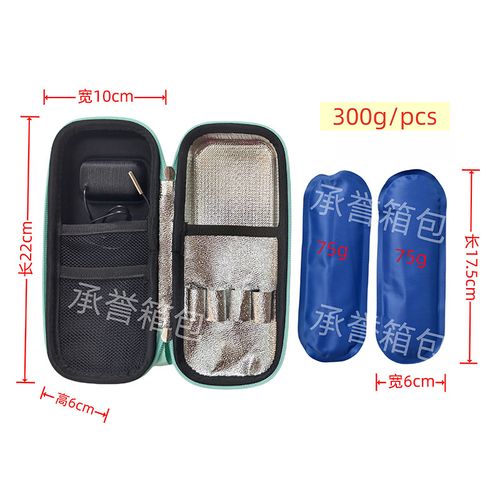 Portable insulin cooler with temperature display for outdoor travel - TSA approved insulated cooling bag.