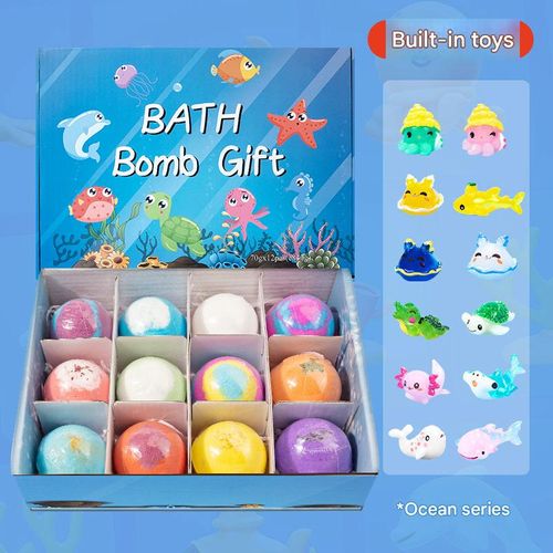 Ocean-Themed Bath Bomb Gift Set — 12 x 60g Bubble Bath Bombs