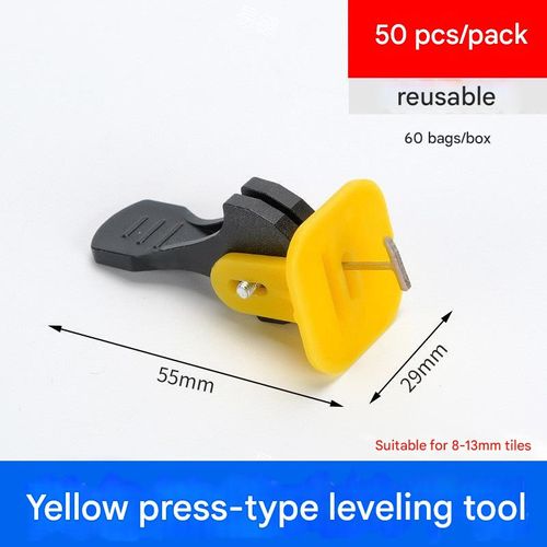 Tile leveling system, adjustable tile leveling tool, press-type tile laying tool, wall tile positioning and leveling clips.