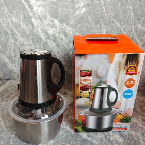 UK-Plug Meat Grinder: 4-Blade, 3-Speed, 2L Capacity — Kitchen Appliance