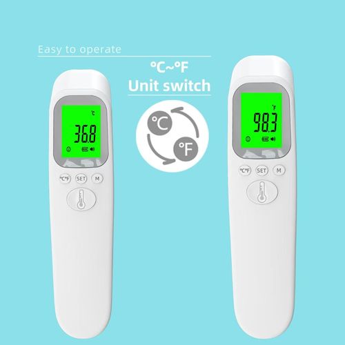 AD802 Handheld Infrared Forehead Thermometer, Non-contact Home Use Body Temperature Gun, Electronic Human Body Thermometer.  Uses 7号 (AAA) batteries. Batteries are not included and must be purchased separately.