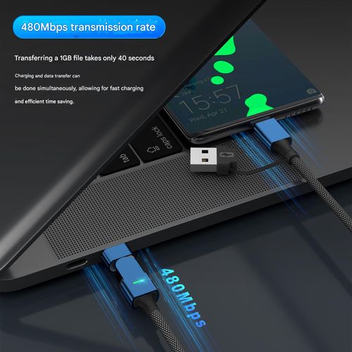 180-degree rotating magnetic charging cable for mobile phones, compatible with Apple, Huawei, and Android phones, PD fast charging cable 60W.