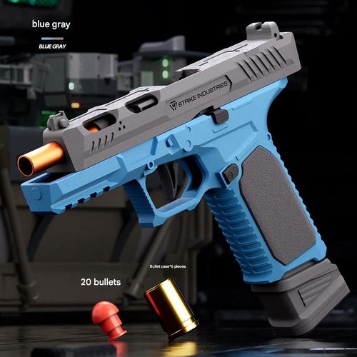 Toy gun with soft bullets, SIG17 Glock automatic rapid-fire shell-ejecting model, realistic toy pistol.