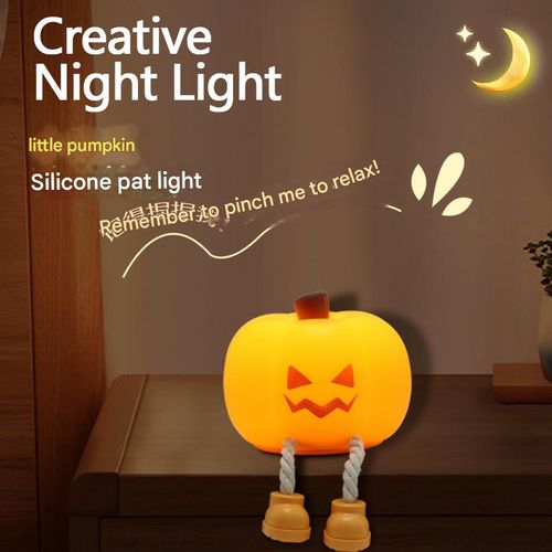 Mini pumpkin silicone lamp, night light, bedroom light, sleep lamp, children's bedside lamp