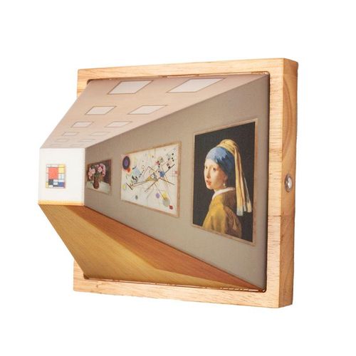 Chunyan 3D Naked-Eye Vision Night Light Living Room Home Luxury Wooden No-Drill Wall Lamp Bedside Ornament Light