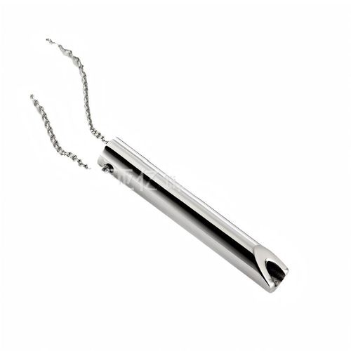 Yoga Meditation Whistle Mindfulness Pendant, Stainless Steel Engravable Anxiety Necklace, for Regulating Breathing and Relieving Anxiety