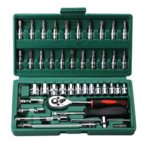 Automotive repair tool set, 46-piece set, automotive parts tool kit, and car emergency tool (Xiaofei series, 46 pieces).
