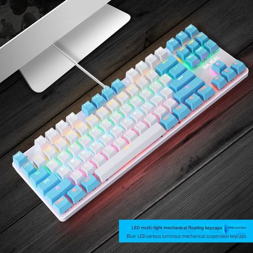 K100 Two-Tone 87-Key Blue Switch Mechanical Keyboard (USB)