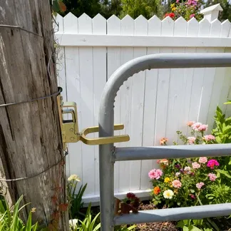 The lock prevents cattle, sheep, and horses from escaping the pasture.