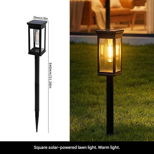 Solar-Powered Lawn Light — Outdoor Courtyard & Garden Ground-Stake Lamp — Waterproof, Home-Use Tungsten-Style Filament Light — Ambient Landscape Lighting