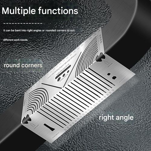 Multifunctional marking tool for square steel with 90-degree rounded corners
