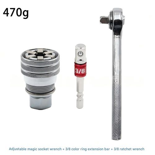 Magic Socket: Adjustable hex socket ratchet wrench, multi-functional for use with power drills for tightening screws.