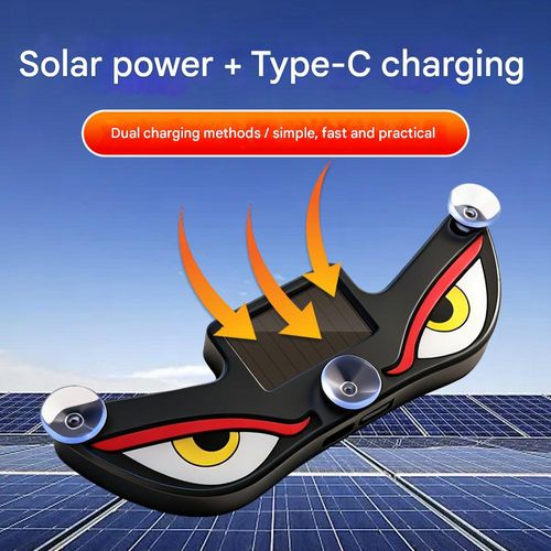 Solar-powered rechargeable warning light, devil eye window decorative light, solar-powered breathing light (Type-C)