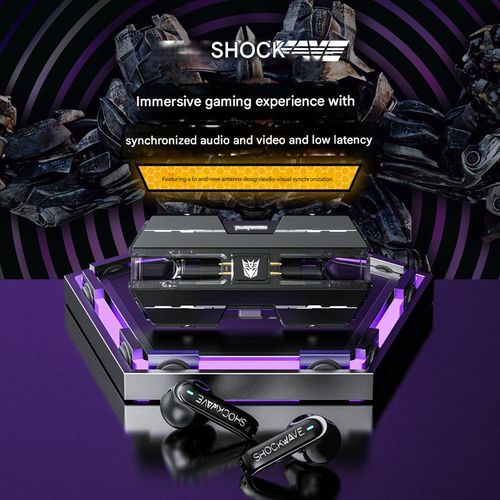Official licensed Transformers collaboration T01 mecha-style true wireless Bluetooth earbuds with gaming-grade sound quality.