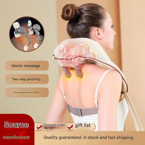 Neck massager with heat therapy, kneading, trapezius muscle massage, and shawl multi-functional electric neck and shoulder massager.