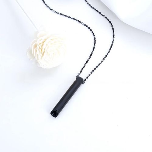 Yoga Meditation Whistle Mindfulness Pendant, Stainless Steel Engravable Anxiety Necklace, for Regulating Breathing and Relieving Anxiety