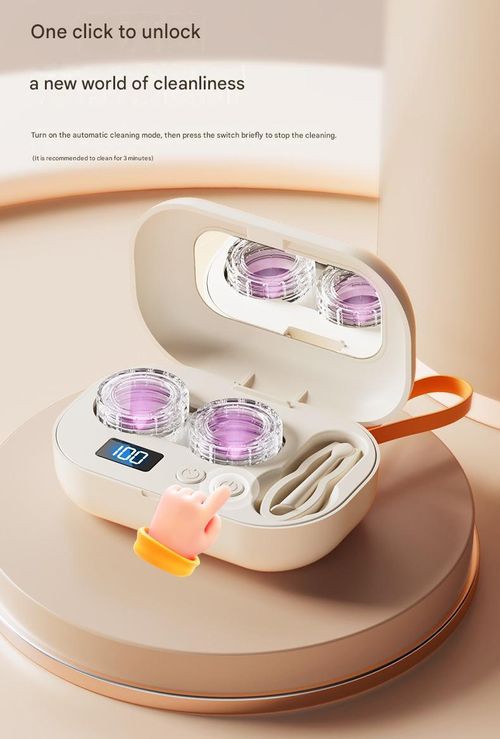 Portable Ultrasonic Contact Lens Cleaner, Portable Contact Lens Care Cleaning and Storage Box, Electric Rinse Device