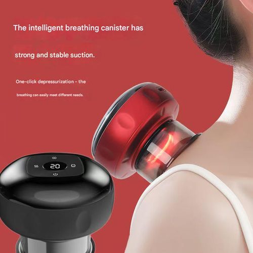 Smart Vacuum Cupping and Gua Sha Instrument, Electric Breathing Heating Gua Sha Massager, Meridian Dredging and Massage Instrument, Suction Gua Sha Device