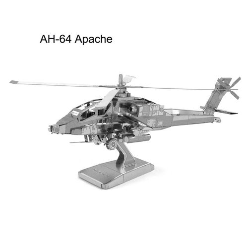 DIY Metal Assembly Model: 3D Puzzle of Airplanes, Fighter Jets, Helicopters (F-15, Apache, A10)