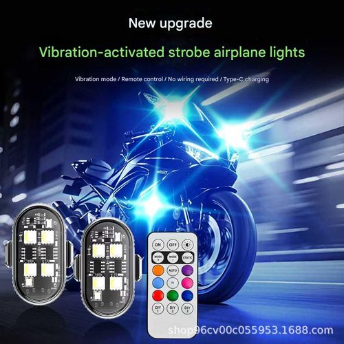 Motorcycle and airplane lights with long battery life, high brightness, RF remote control, car decorative lights, strobe lights, electric vehicle navigation warning lights
