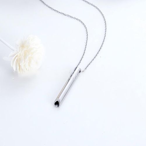 Yoga Meditation Whistle Mindfulness Pendant, Stainless Steel Engravable Anxiety Necklace, for Regulating Breathing and Relieving Anxiety