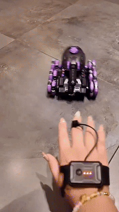 This six-wheeled water-blasting tank vehicle features gesture control and can fire water projectiles.